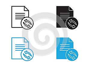 Folder sync icon black and white vector outline sign