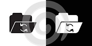 Folder sync icon Thin line flat illustration