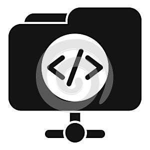 Folder system api icon simple vector. Gear hosting