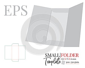 Folder Template. Vector with die cut / laser cut layers. two side document folder. White, clear, blank, isolated open Document