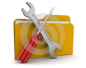 Folder and Tools (clipping path included)