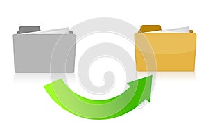 Folder transferring files concept illustration