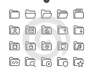 Folder UI Pixel Perfect Well-crafted Vector Thin Line Icons 48x48 Ready for 24x24 Grid for Web Graphics and Apps with