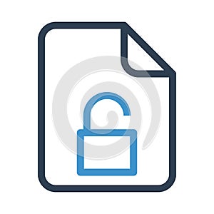 Folder unlock line icon