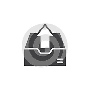 Folder with upload arrow icon vector