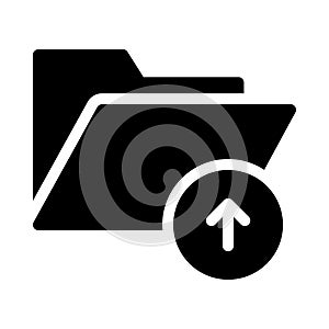 Folder upload vector  glyph flat icon