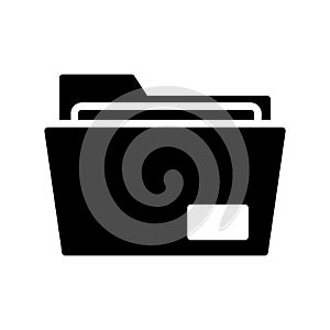 Folder glyph flat vector icon