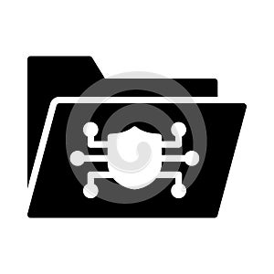 Folder glyph flat vector icon