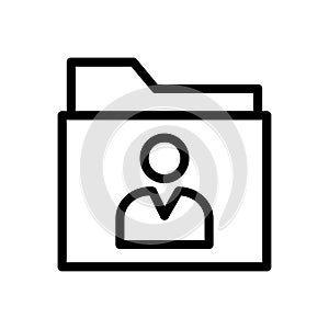 Folder vector thin line  icon