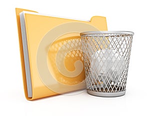 Folder and wastepaper basket