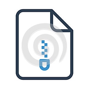 Folder zip line icon