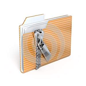 Folder with zipper
