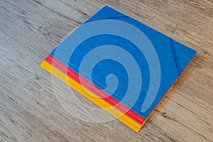 Folders in different colors.Office background