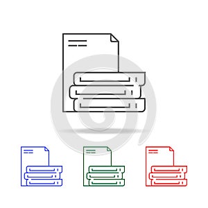 folders with documents icon. Elements in multi colored icons for mobile concept and web apps. Icons for website design and develop