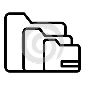 Folders interface icon, outline style