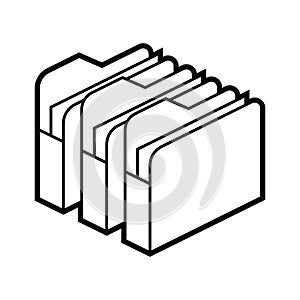 Folders for paper icon in isometry. Storage of information and files. Image for website, app, logo, UI design. photo