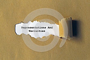 representations and warranties on paper