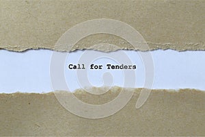 call for tenders on white paper photo