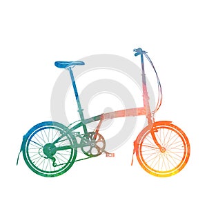 Folding bike in watercolor