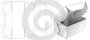 Folding cake box die cut template