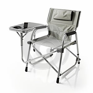 Folding Chair Table For Camping - Lightweight Silver Latte Chair With Laptop Or Tablet Holder