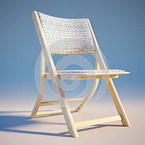 Folding Chair In William Morris Style: 3d Rendered Design