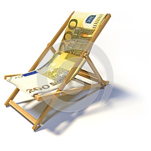 Folding deckchair with 200 euro