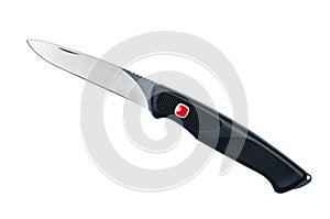 Folding knife on white background.