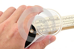 Folding magnifier and Slide Rule