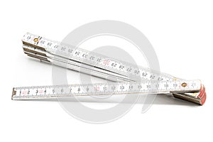 Folding rule with centimeter scale