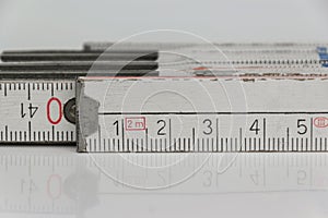 Folding rule macro, closeup folding ruler
