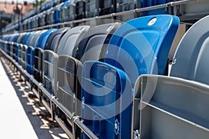 Folding seats in the stadium