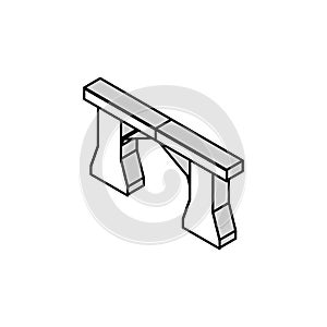 folding table isometric icon vector illustration