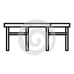 Folding wood table icon, outline style