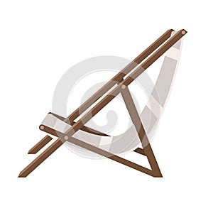 Folding wooden chair with fabric seat, foldable armchair with textile between pipes