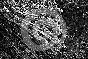 Folds and faults in rock