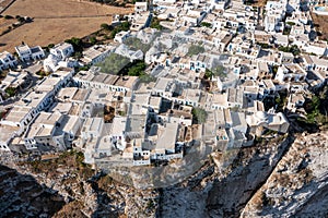 Folegandros island, Greece, Cyclades. aerial drone view