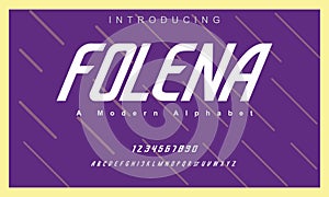 Folena font. Elegant alphabet letters font and number.