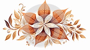 Foliate Shapes Around the Star Vector Motif photo