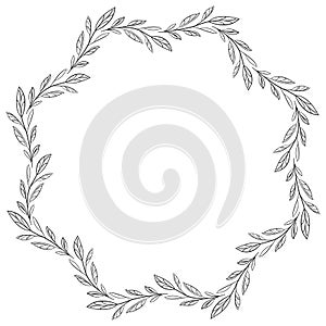 Foliate wavy frame with black leaves.
