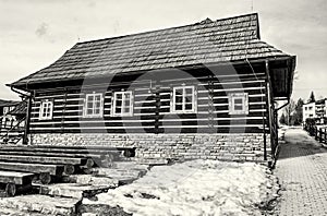 Folk architecture in Zdiar village, Belianske Tatry mountains, c