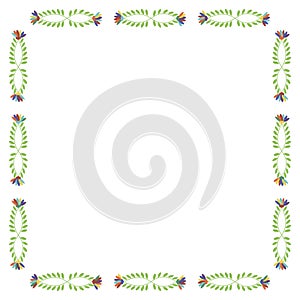 Folk embroidery frame. Design template for fiesta invitation, wedding and birthday invitation card, greeting card, restaurant menu