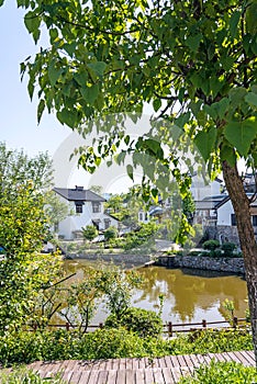 Folk house and lake