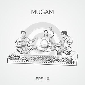 Folk musical compositions from Azerbaijan. Mugam.