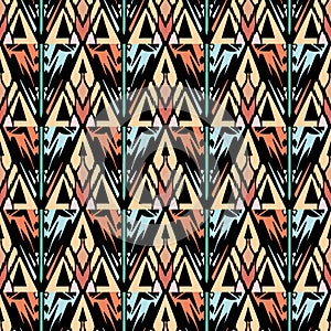 Folk ornamental vector aztec seamless pattern. Tribal abstract e