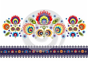 Folk Pattern With Flowers