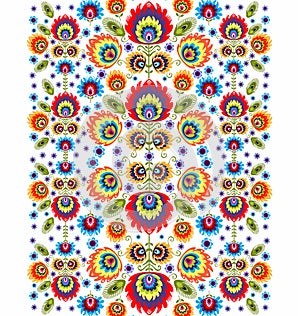 Folk Pattern With Flowers Three