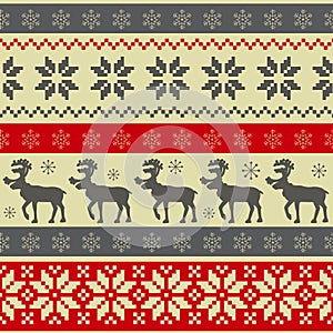 Folk style Christmas seamless pattern