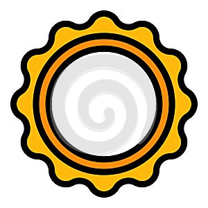 Folk tambourine icon color outline vector