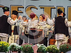 Folk traditional singers at Fair Bucharest 2016